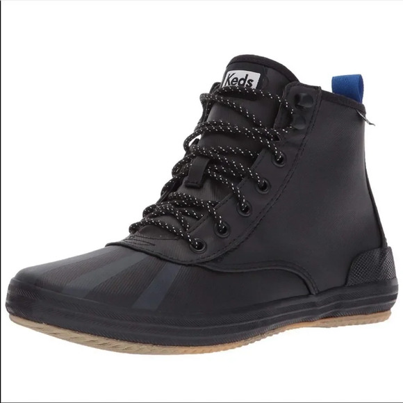 Keds Black Scout Splash Water Resistant Canvas Lace Up Ankle Boot - Picture 1 of 10